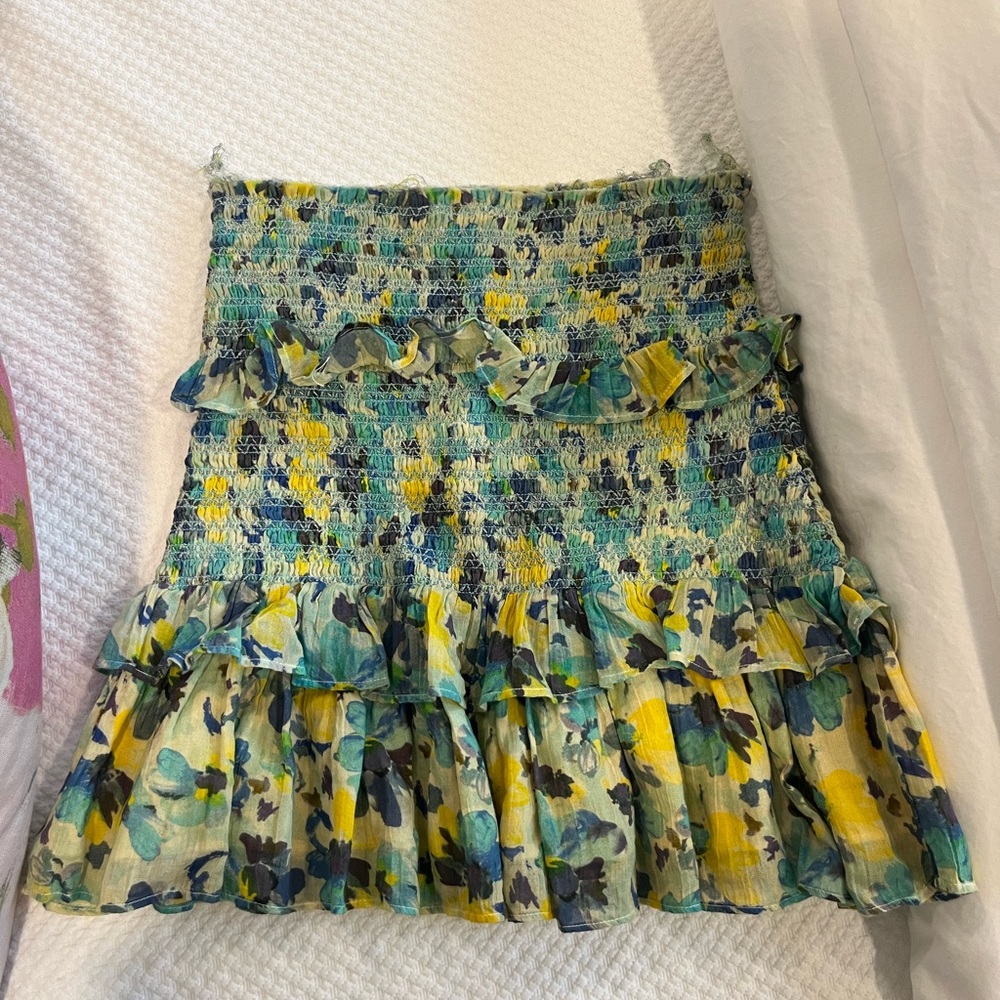 Love Shack Fancy Green/Blue/Yellow Skirt